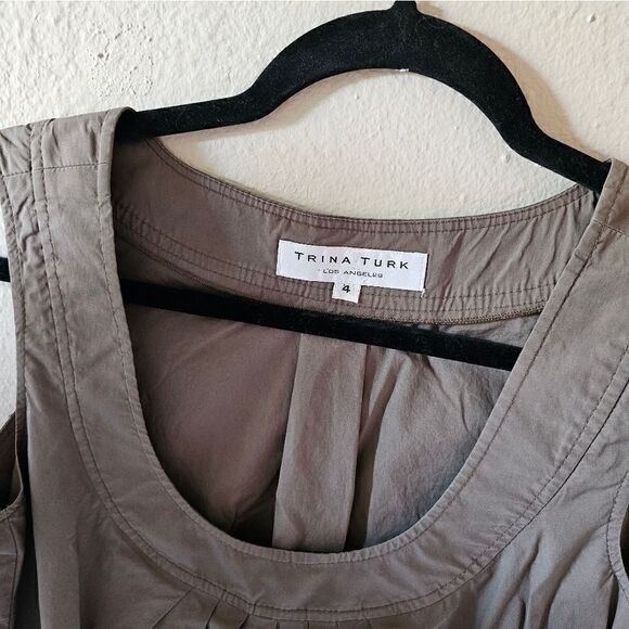 Trina Turk Army Green Mini Dress Size 4 - Picture 4 of 7